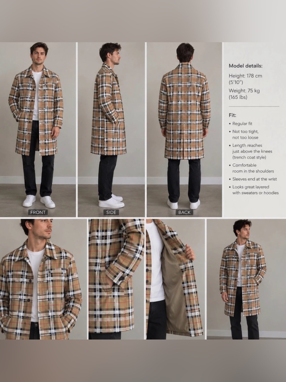 Exibit Tan Plaid Performance Coat